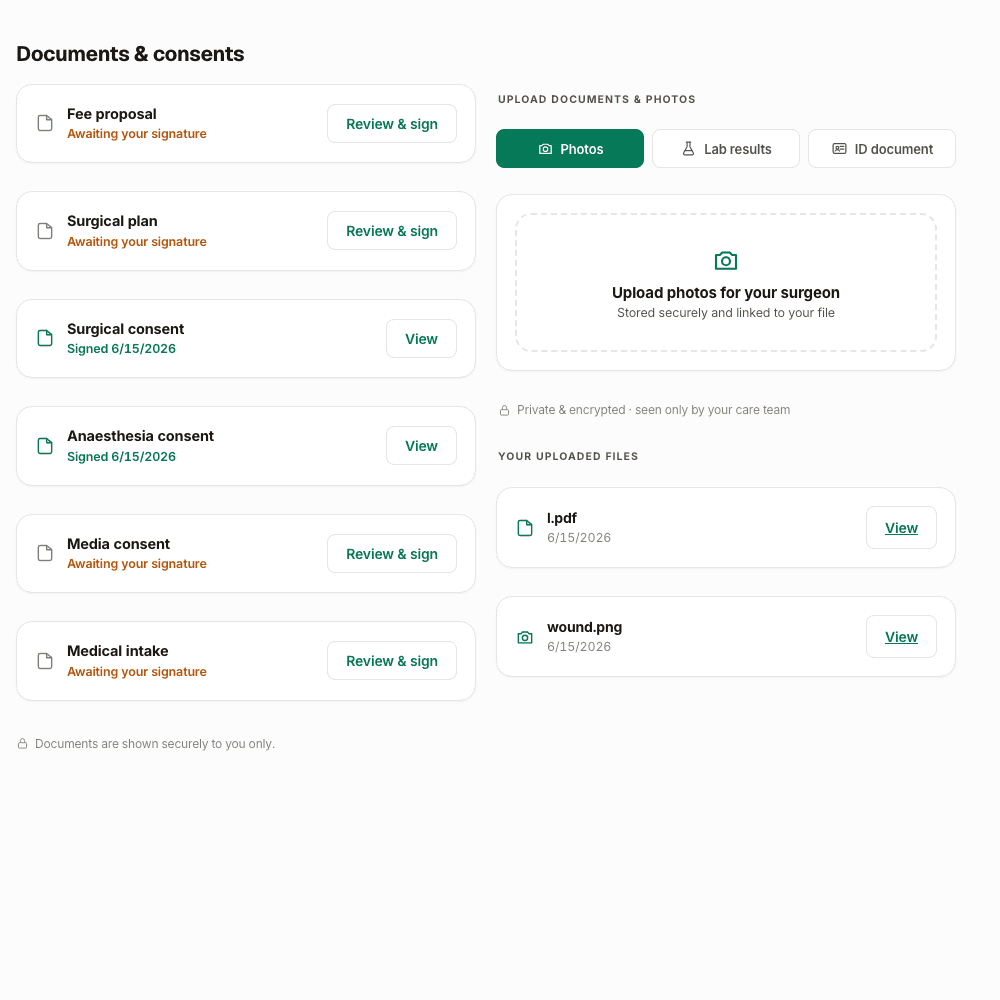 Documents and consents module