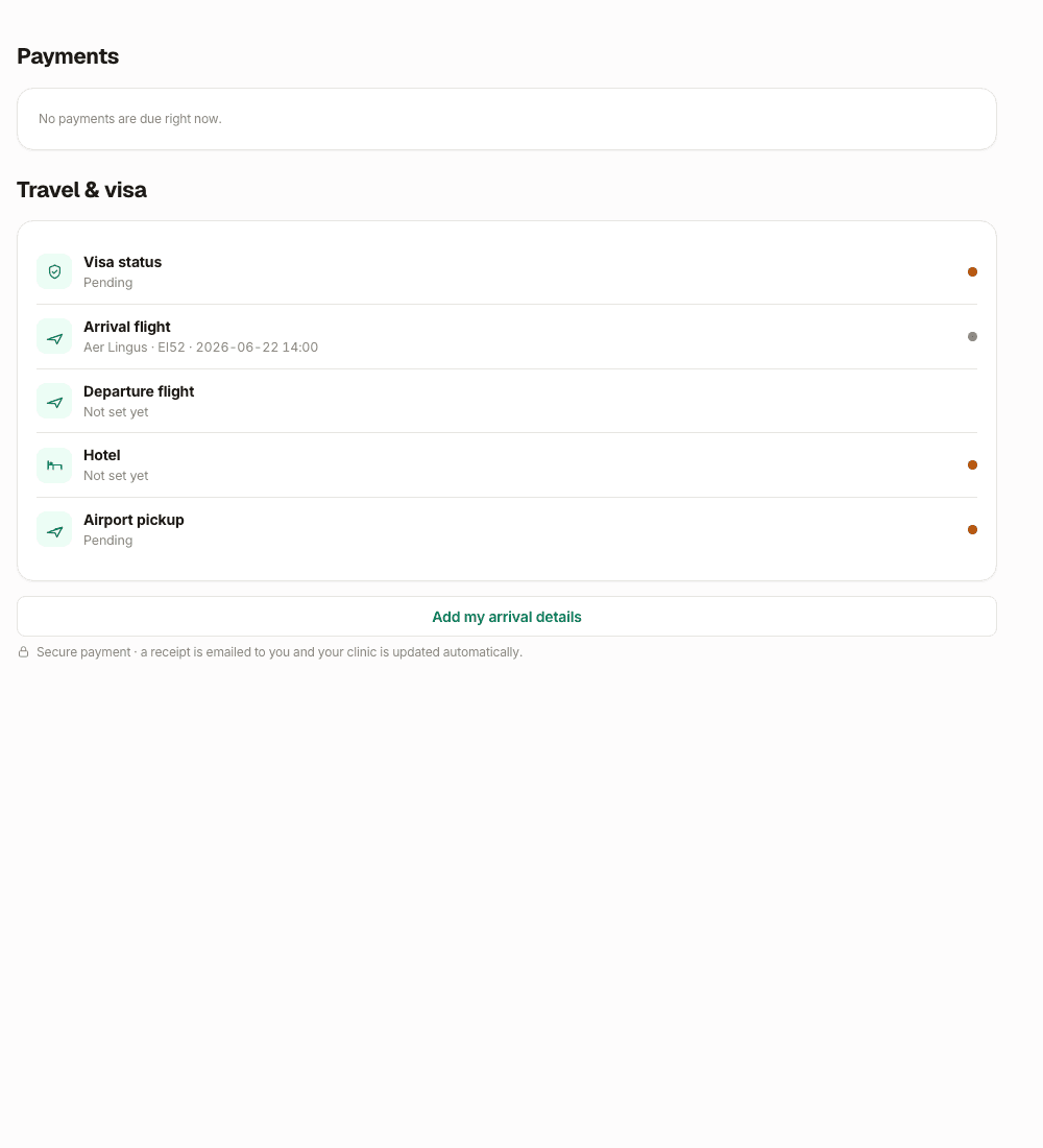 Payments and travel module